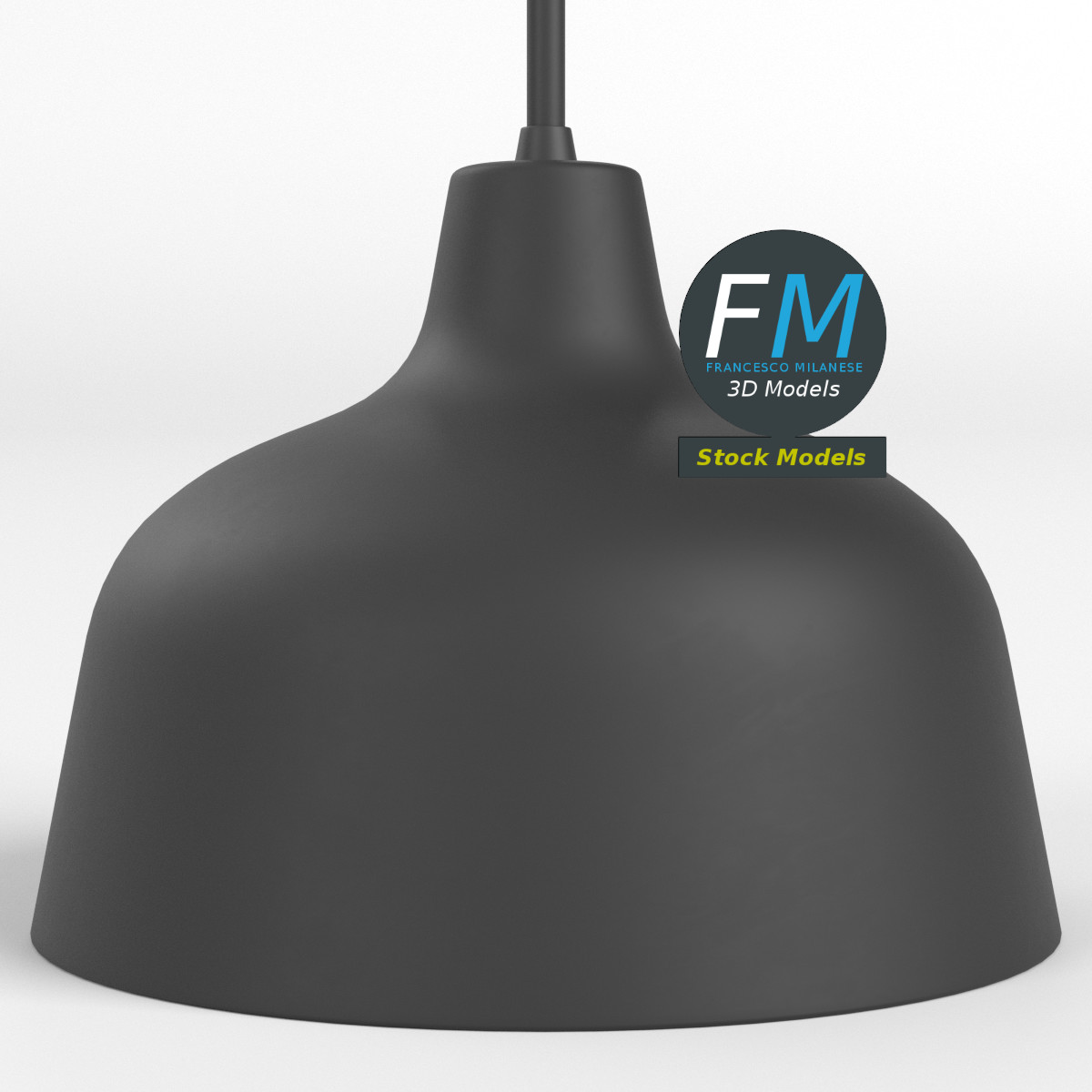 3D-Modell - Schwarze Pendelleuchte - 03