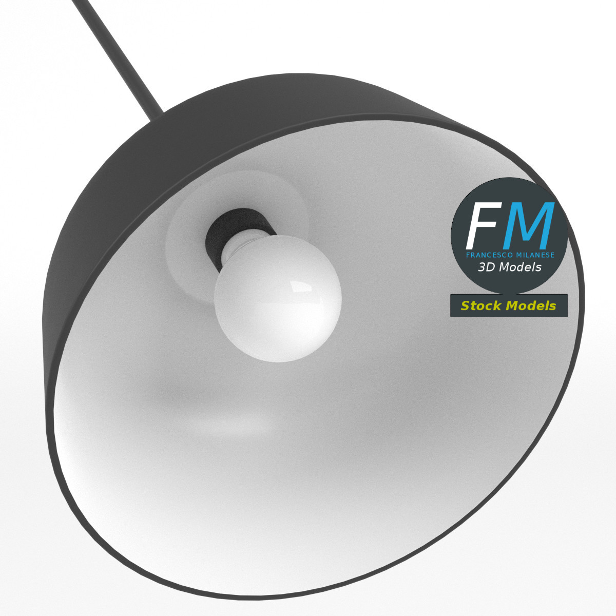 3D-Modell - Schwarze Pendelleuchte - 04
