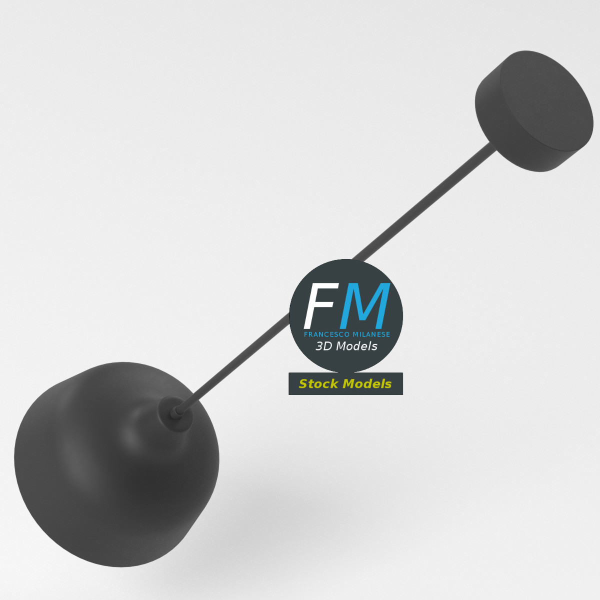 3D-Modell - Schwarze Pendelleuchte - 05