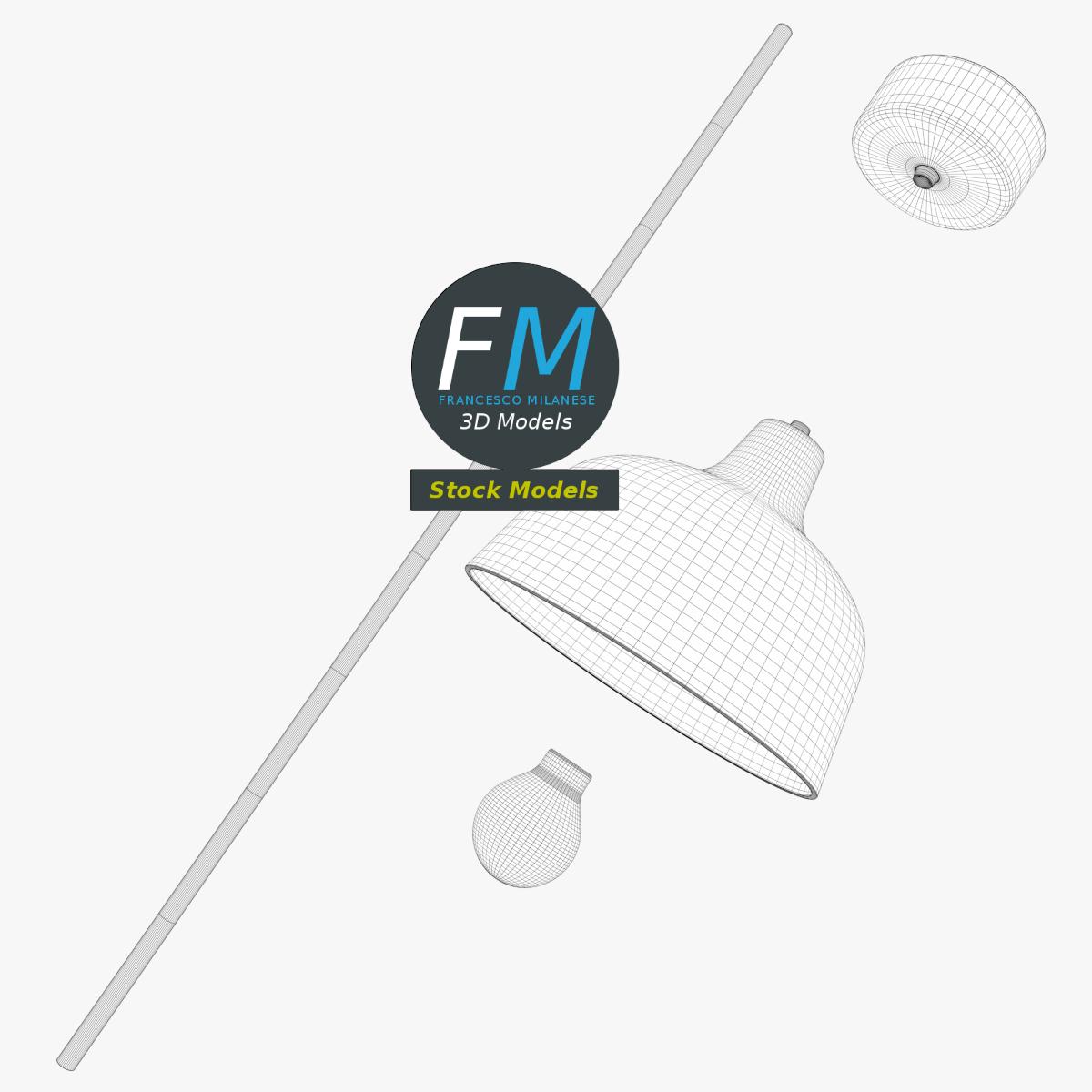 3D-Modell - Schwarze Pendelleuchte - 08