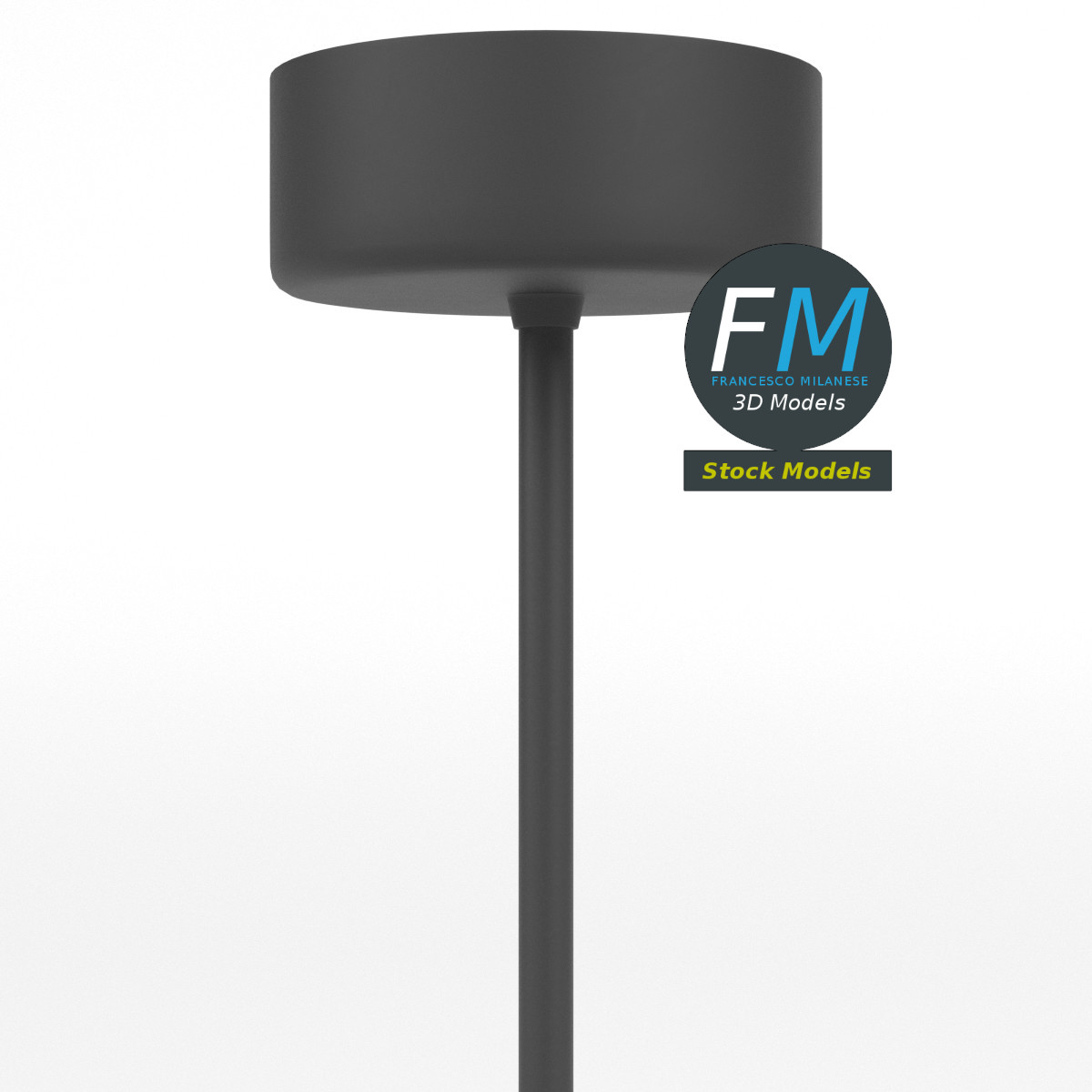 3D-Modell - Schwarze Kuppel-Pendelleuchte - 04