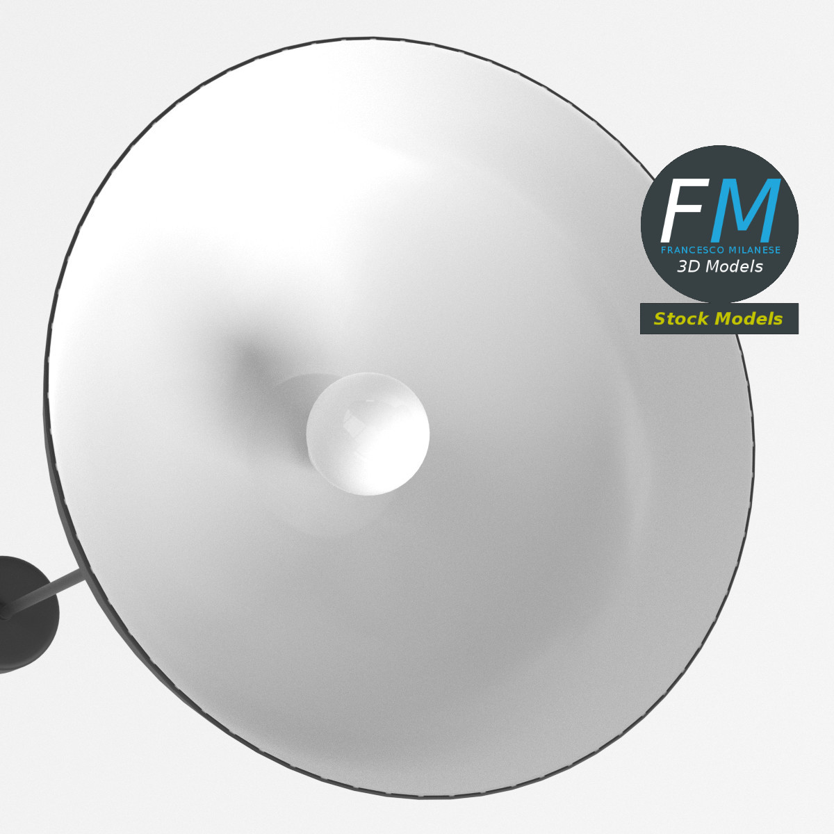 3D-Modell - Schwarze Kuppel-Pendelleuchte - 06