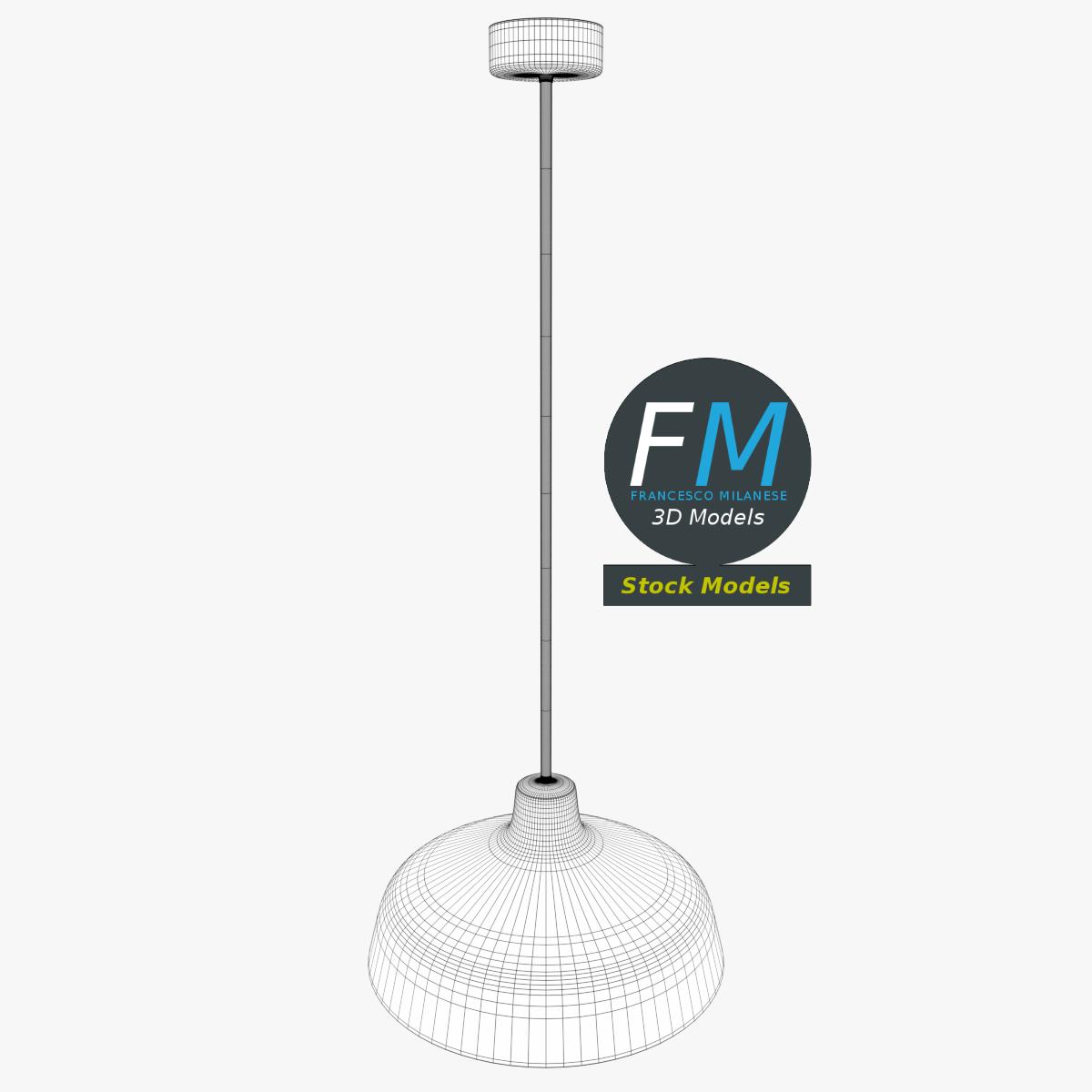 3D-Modell - Schwarze Kuppel-Pendelleuchte - 07