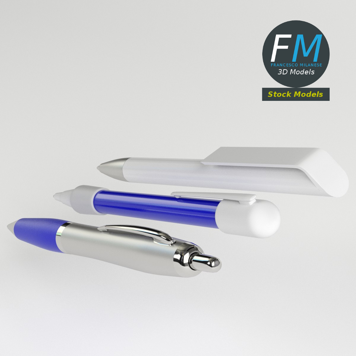 3D-Modell - Kugelschreiber-Set - 02