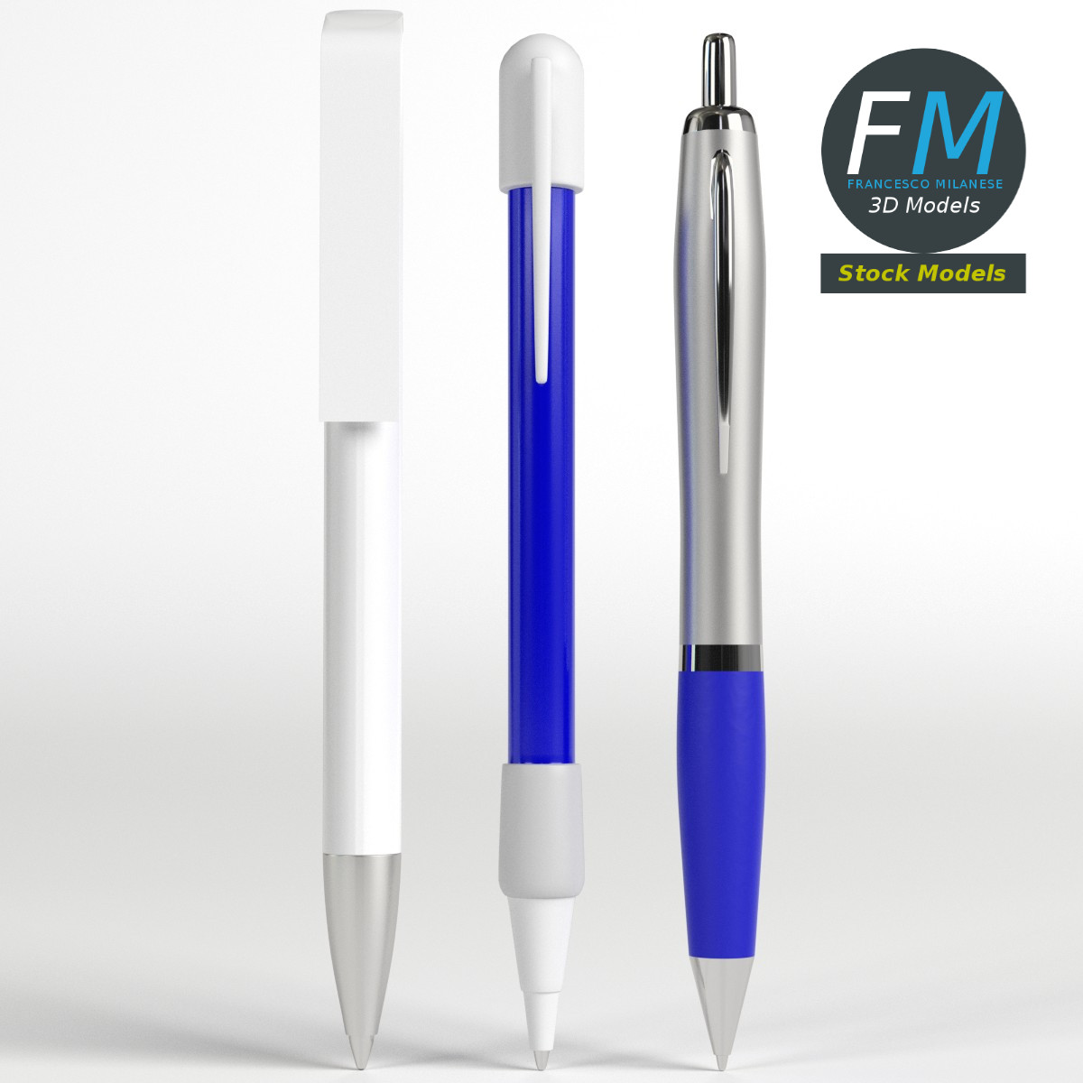 3D-Modell - Kugelschreiber-Set - 03