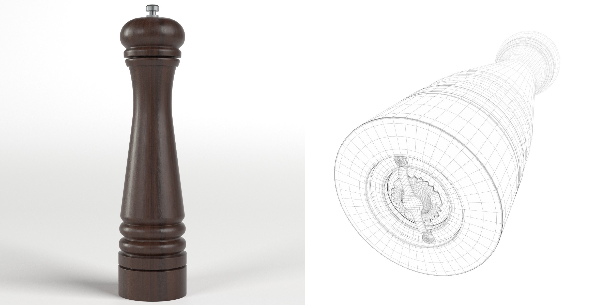 3D-Modell - Pfeffermühle aus Holz