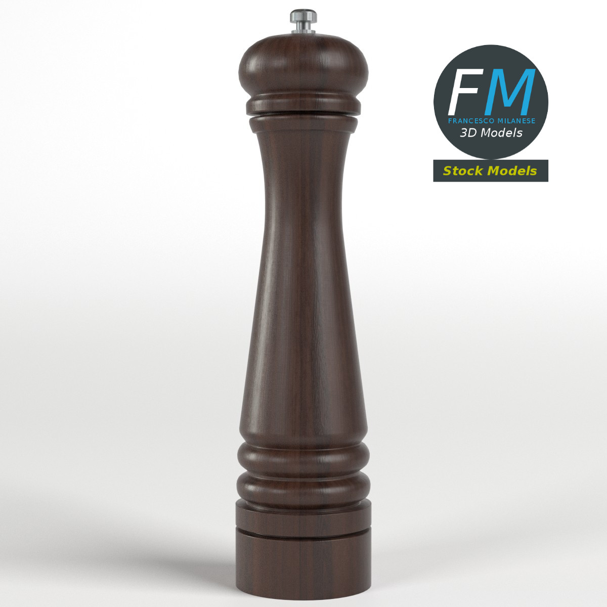 3D-Modell - Pfeffermühle aus Holz - 01