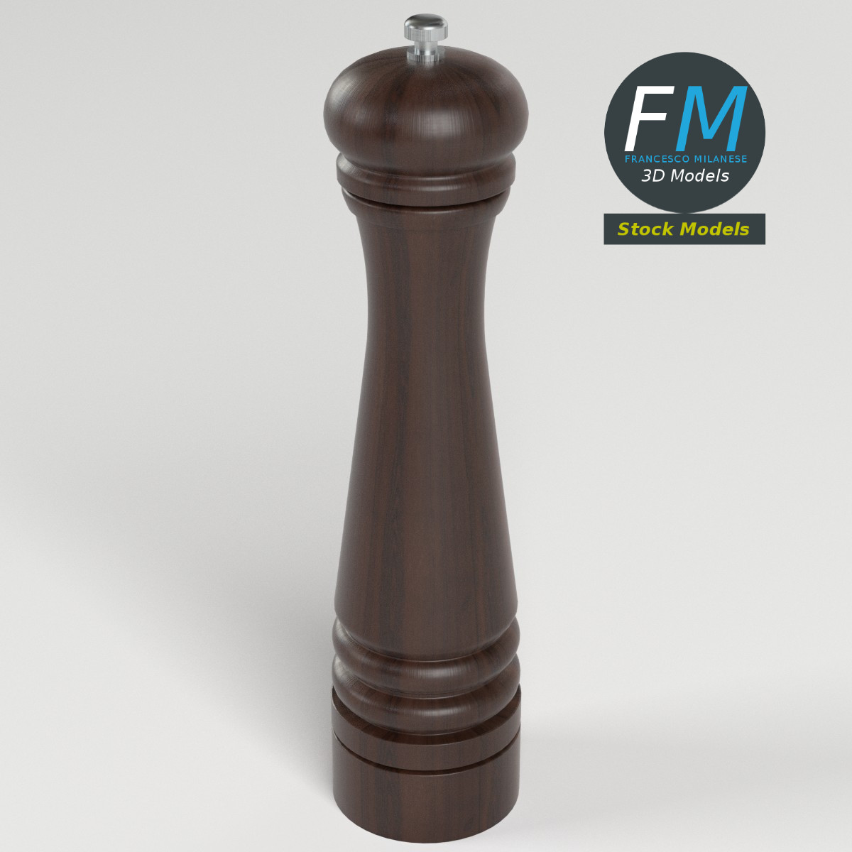 3D-Modell - Pfeffermühle aus Holz - 02
