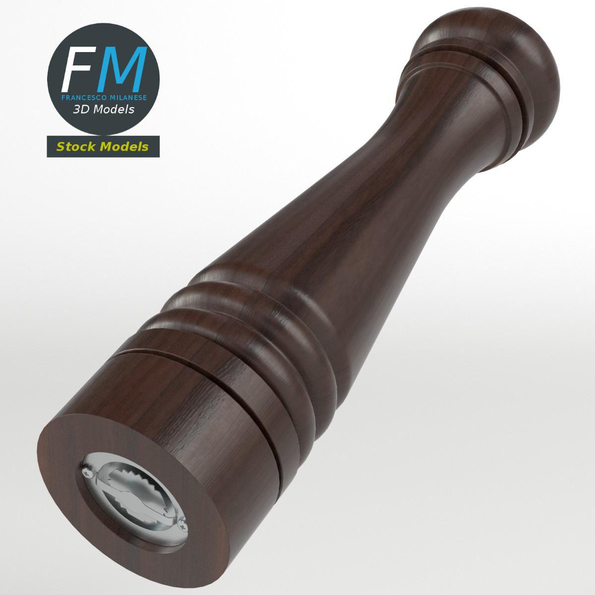 3D-Modell - Pfeffermühle aus Holz - 03
