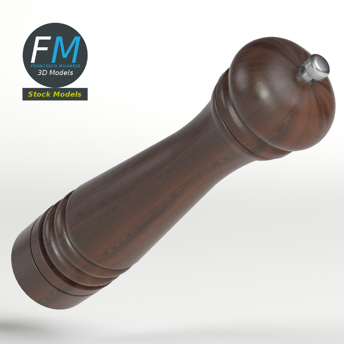 3D-Modell - Pfeffermühle aus Holz - 04