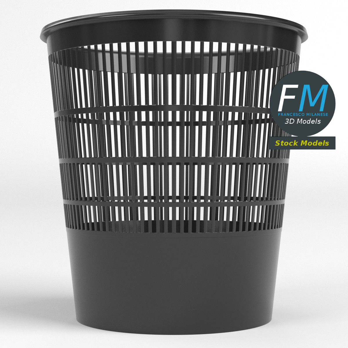 3D-Modell - Perforierter Kunststoff-Papierkorb - 03