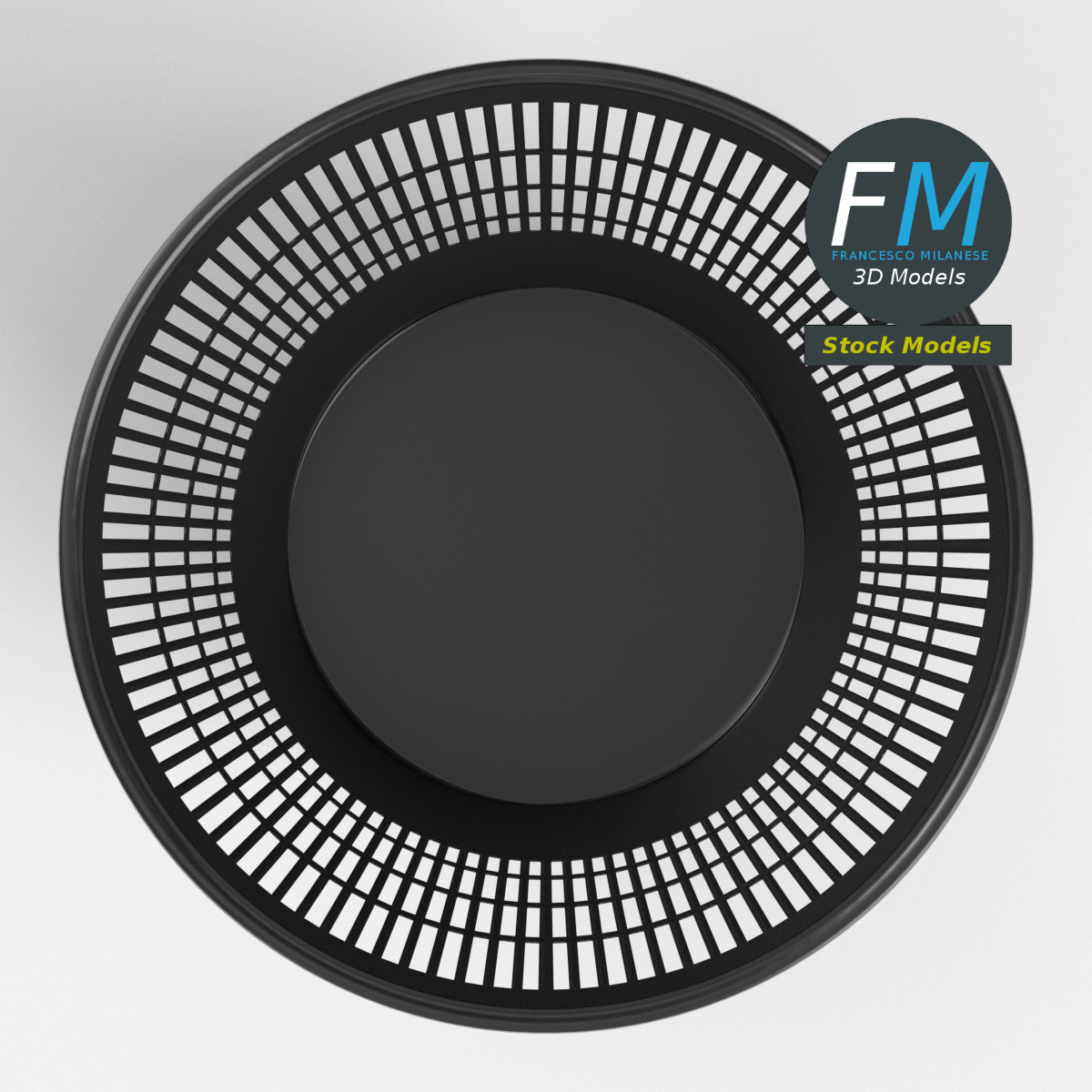 3D-Modell - Perforierter Kunststoff-Papierkorb - 06