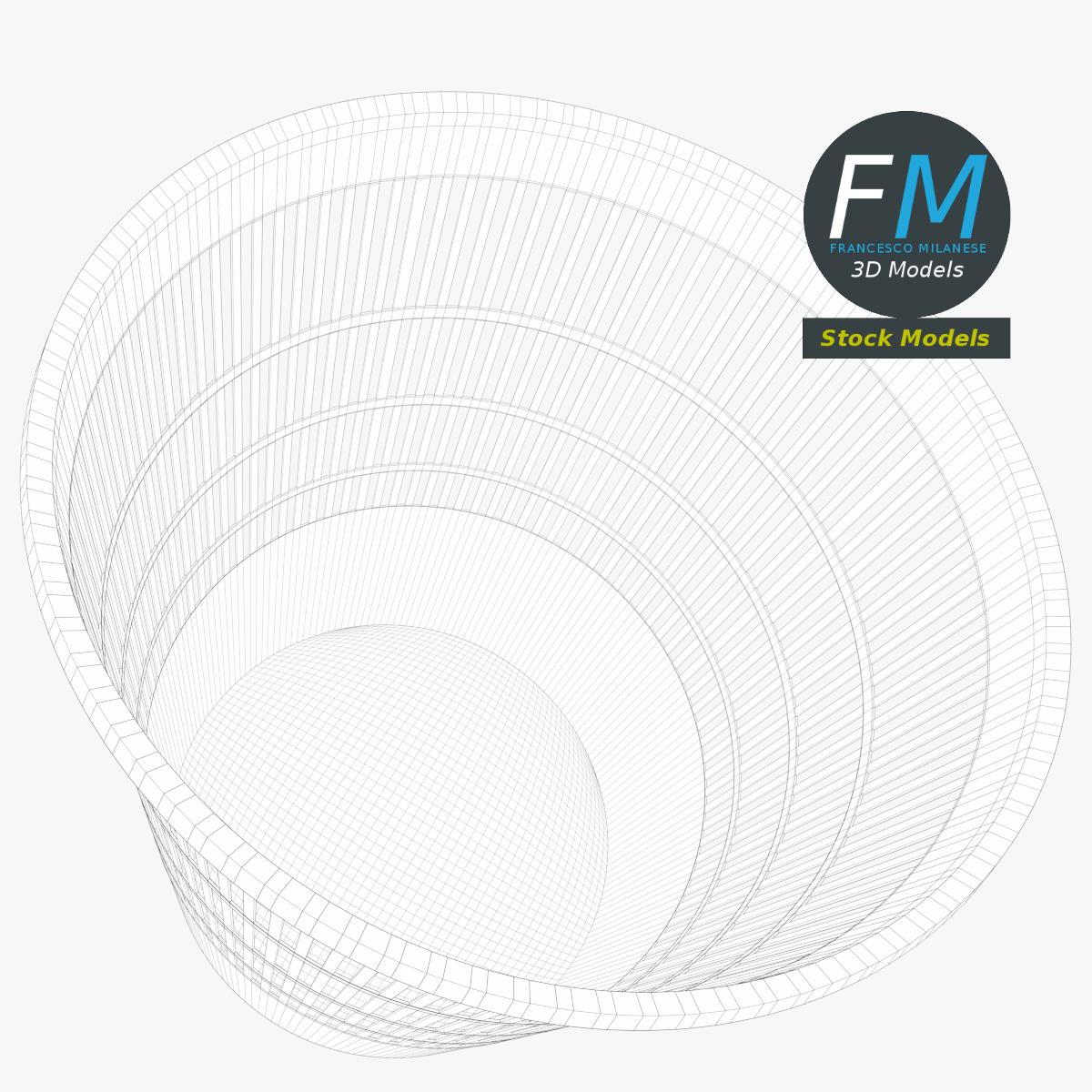 3D-Modell - Perforierter Kunststoff-Papierkorb - 08