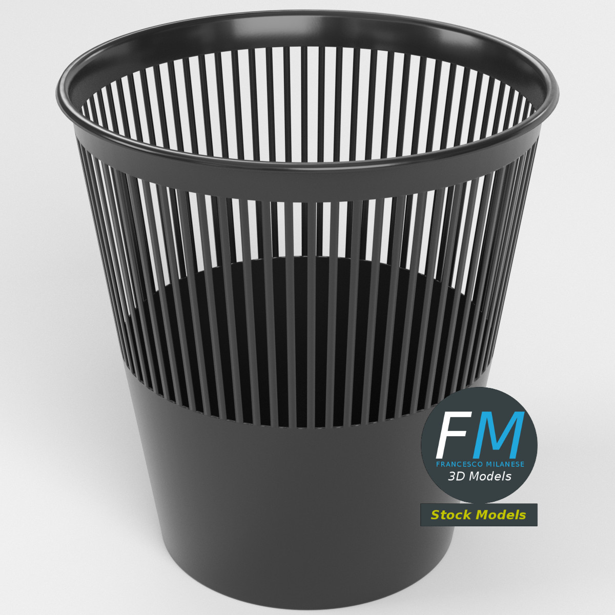 3D-Modell - Perforierter Kunststoff-Papierkorb - 02