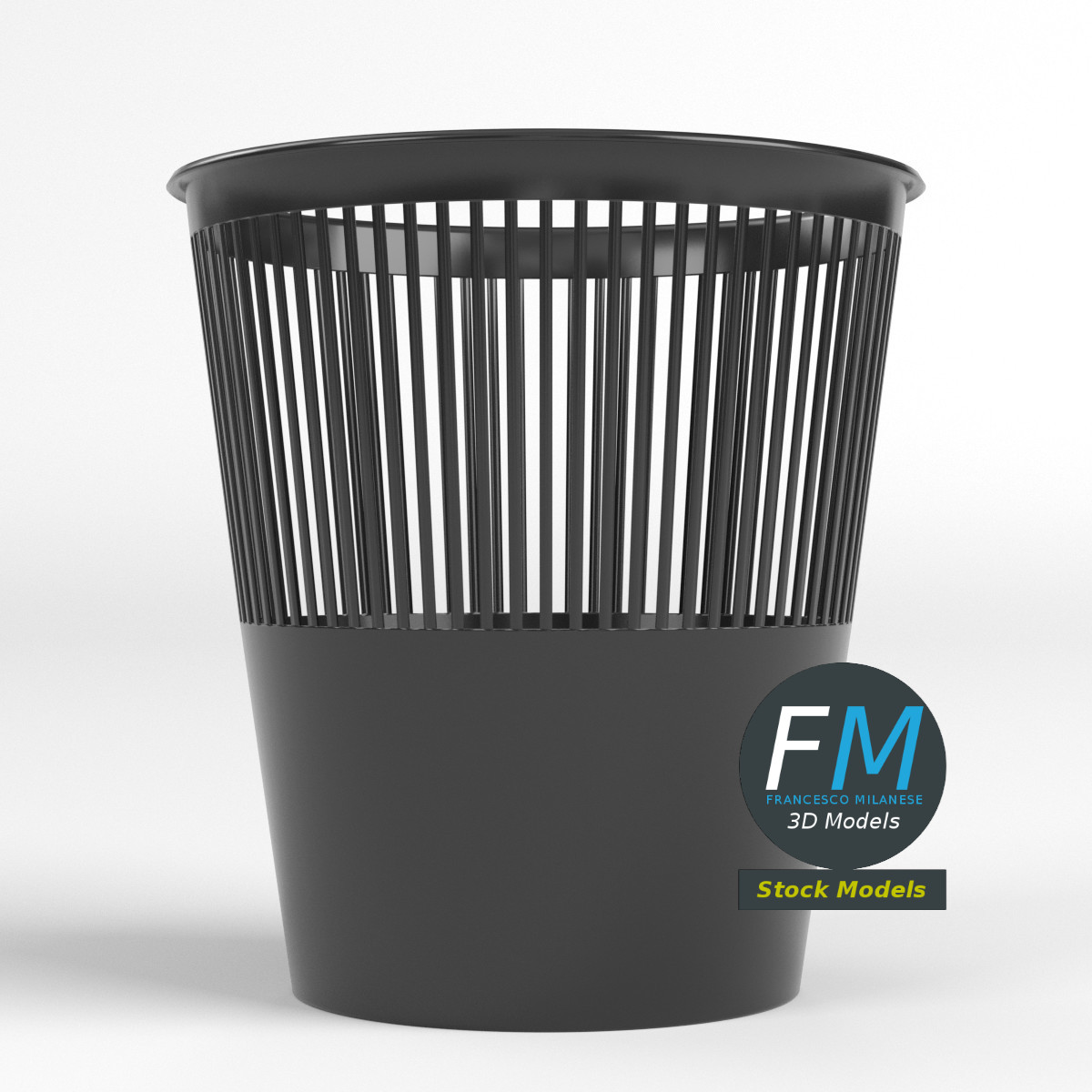 3D-Modell - Perforierter Kunststoff-Papierkorb - 03