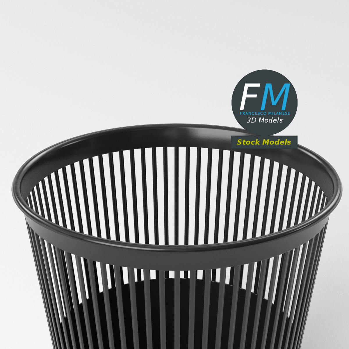 3D-Modell - Perforierter Kunststoff-Papierkorb - 05