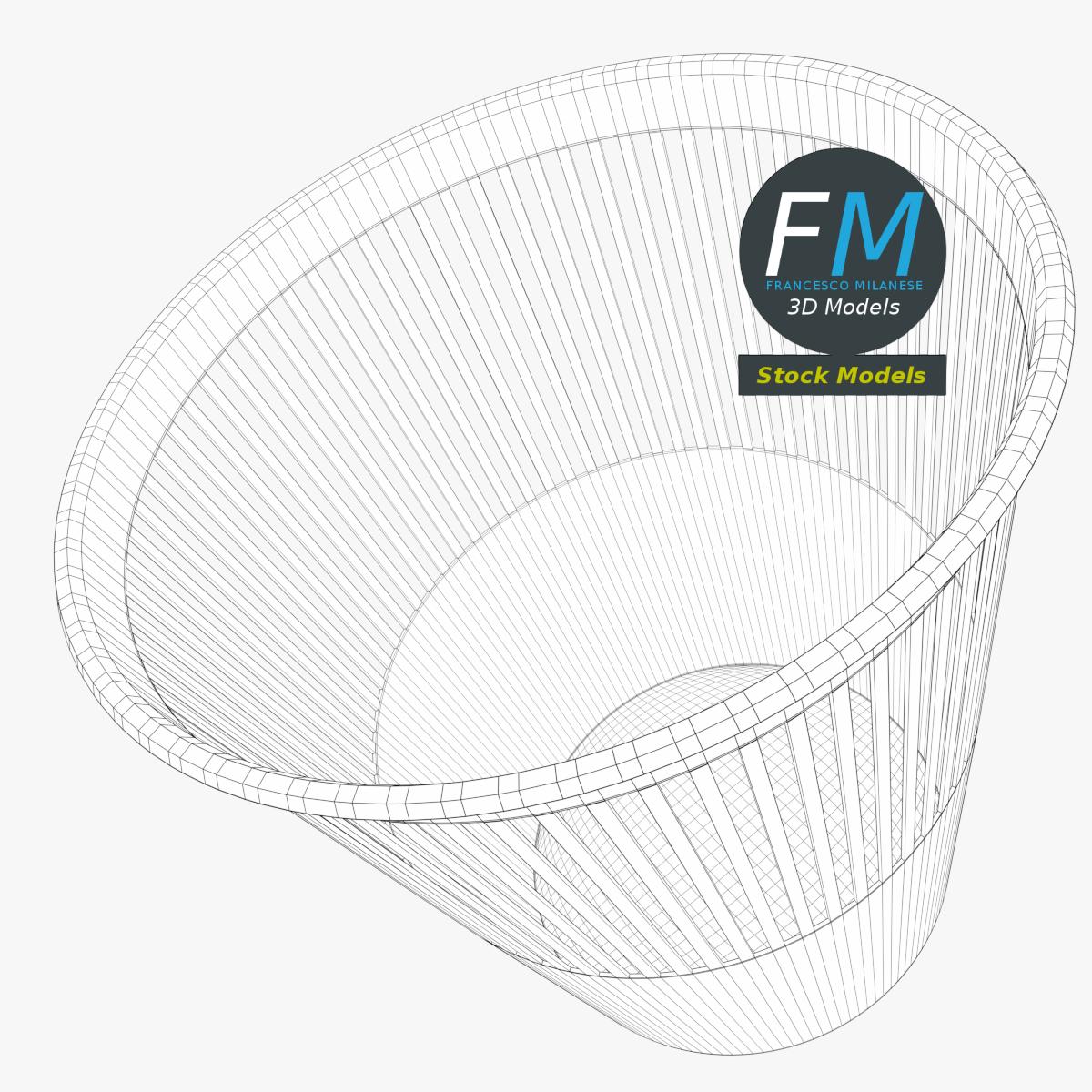 3D-Modell - Perforierter Kunststoff-Papierkorb - 07