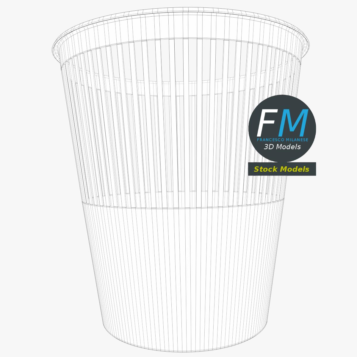 3D-Modell - Perforierter Kunststoff-Papierkorb - 08