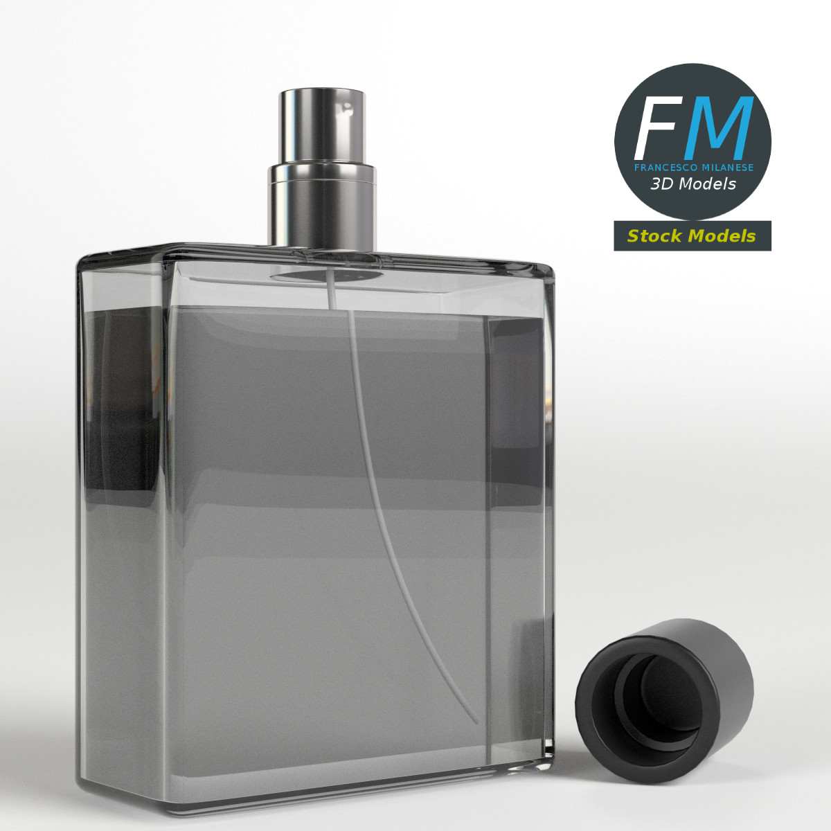 3D-Modell - Parfümflasche mit Zerstäuber - 01