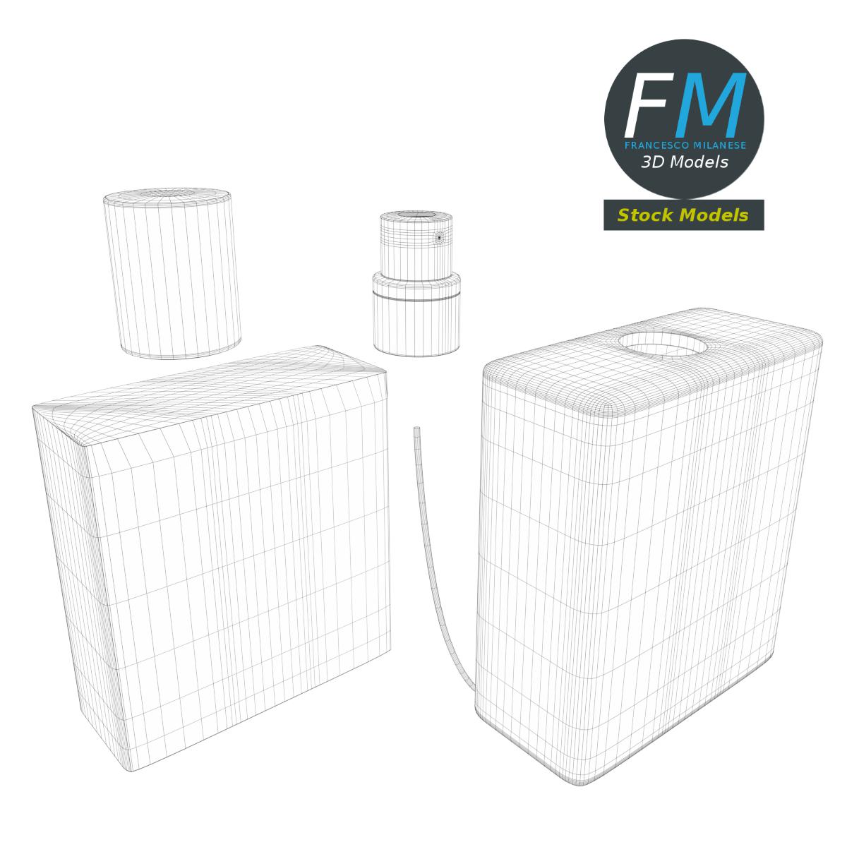 3D-Modell - Parfümflasche mit Zerstäuber - 08