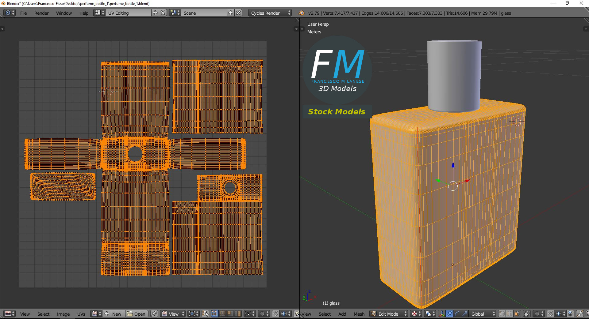 3D-Modell - Parfümflasche mit Zerstäuber - 10