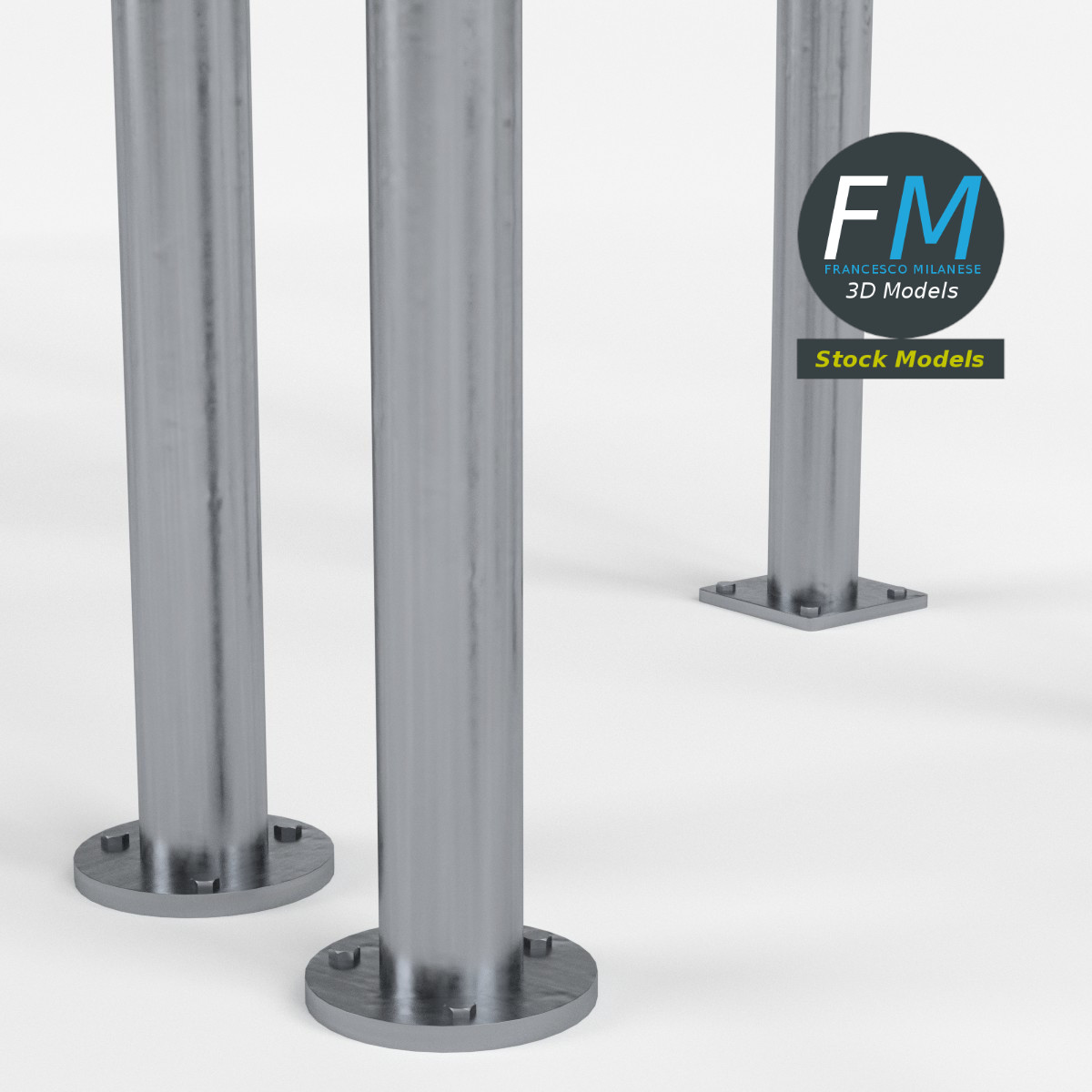 3D-Modell - Bügelförmige Absperrungen - 04