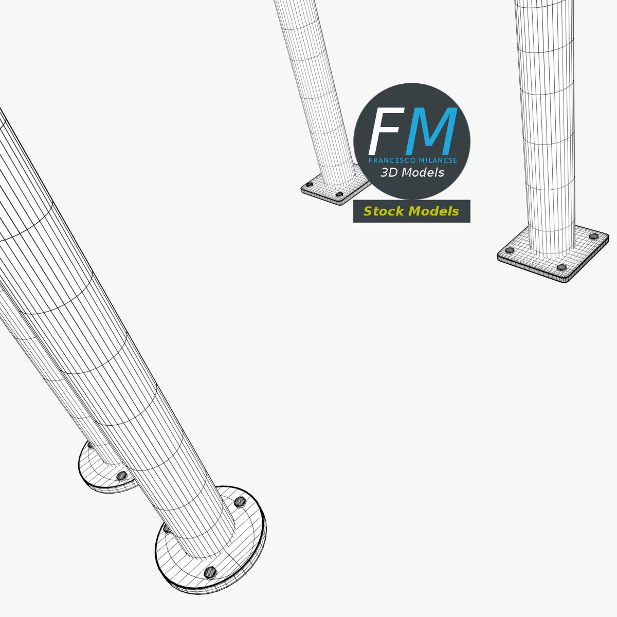 3D-Modell - Bügelförmige Absperrungen - 08