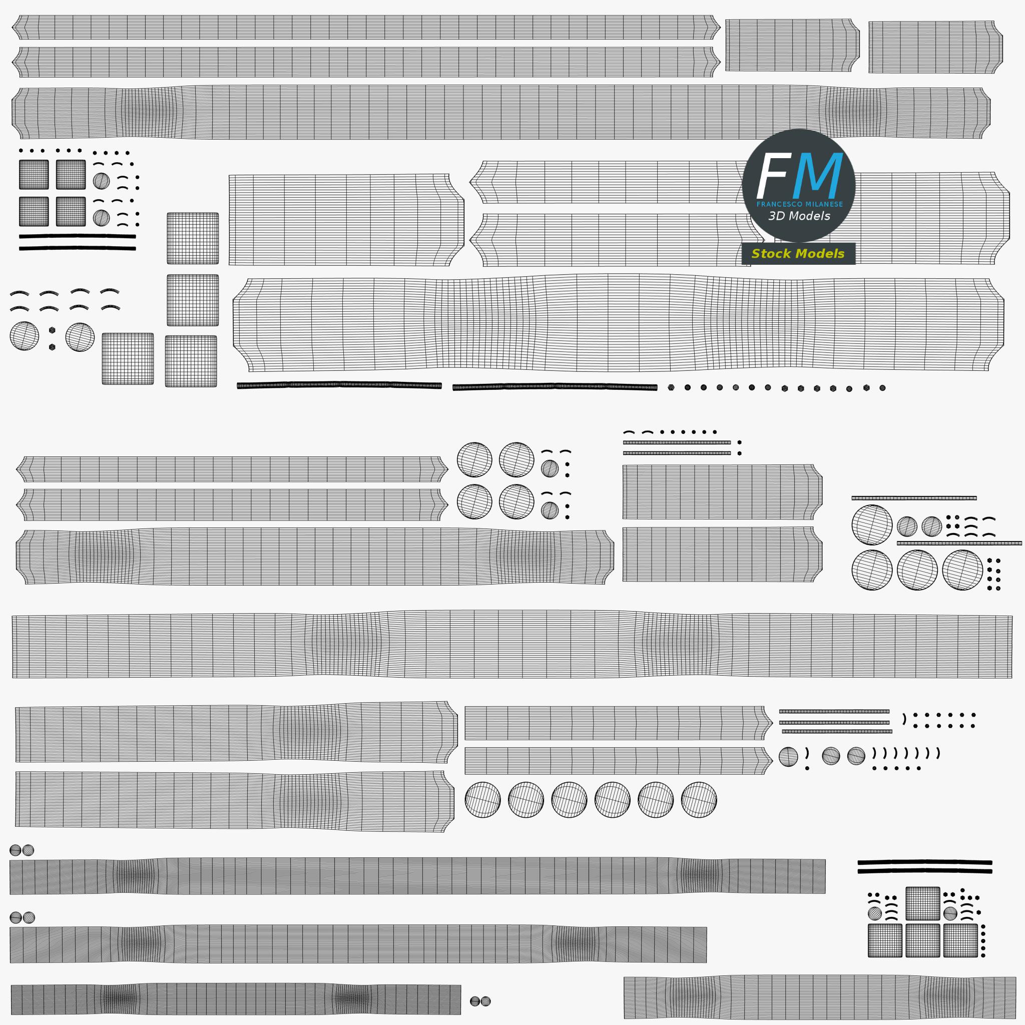 3D-Modell - Bügelförmige Absperrungen - 11 3D-Modell - Bügelförmige Absperrungen - 11