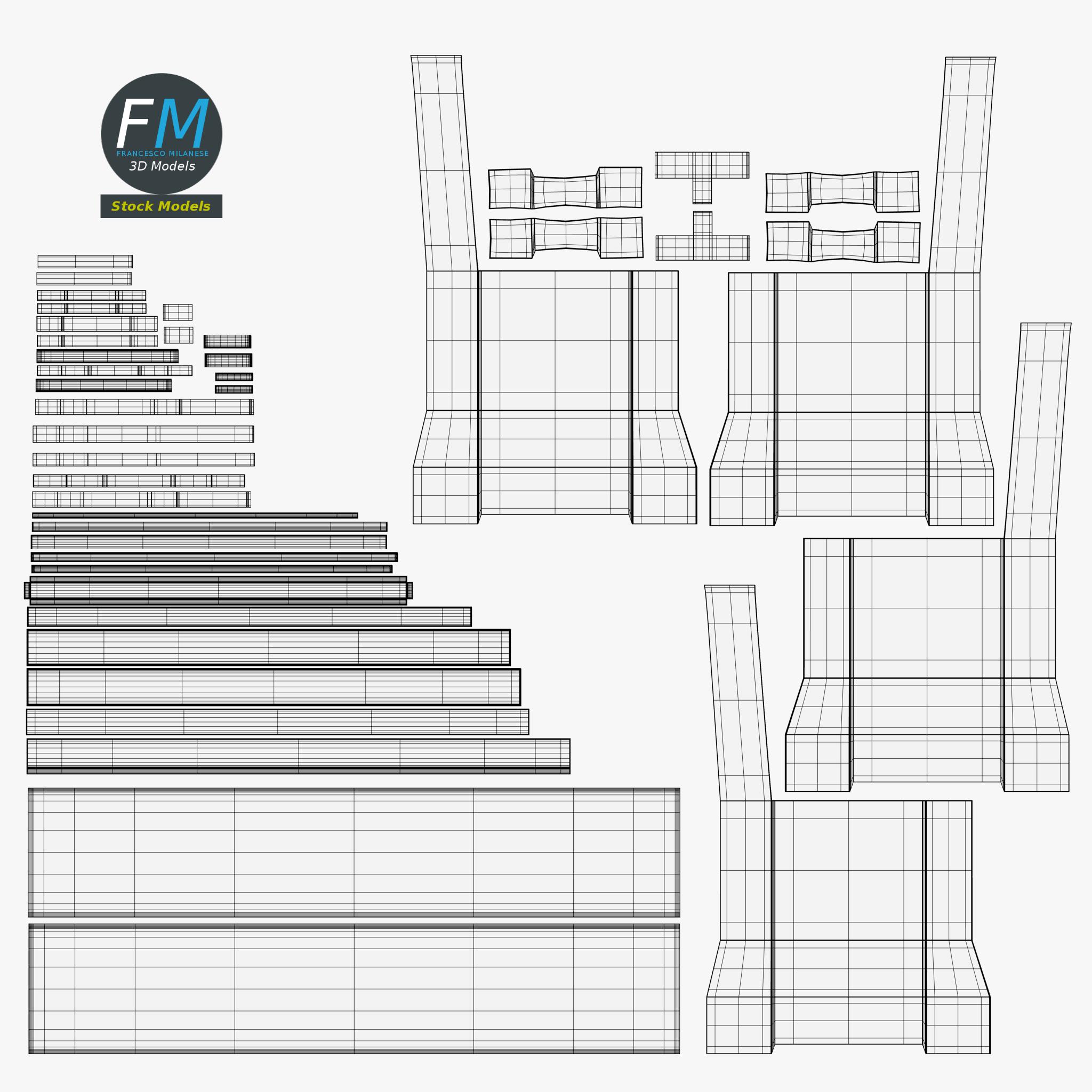 3D-Modell - Kirchenbank mit Kniebank - 11 3D-Modell - Kirchenbank mit Kniebank - 11