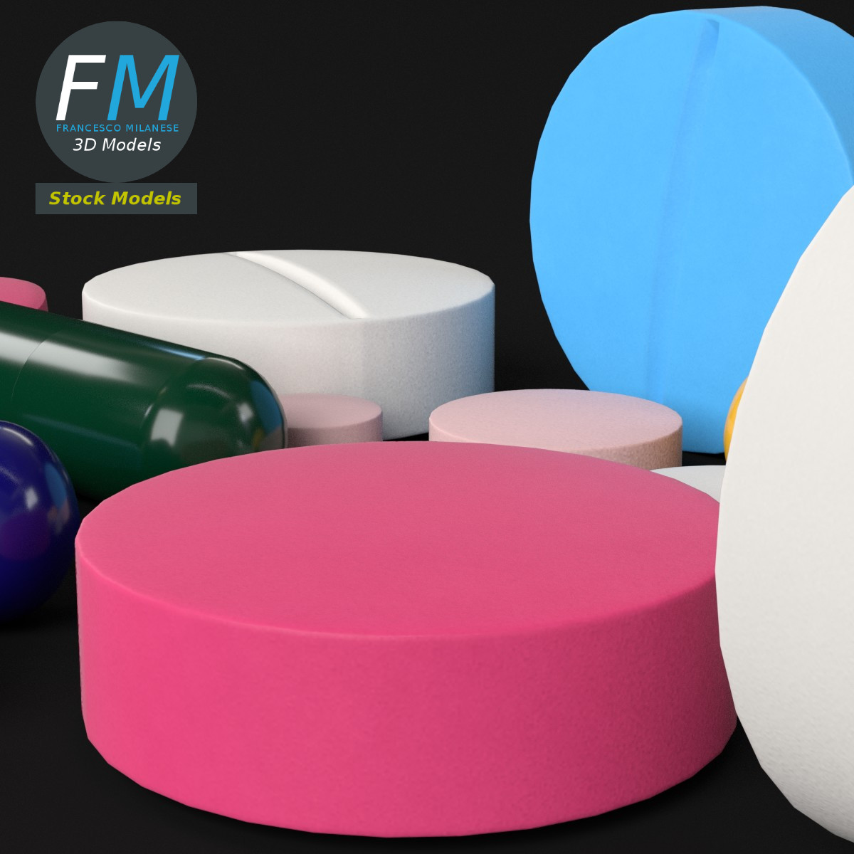 3D модель - Фармацевтические Таблетки и Капсулы - 05