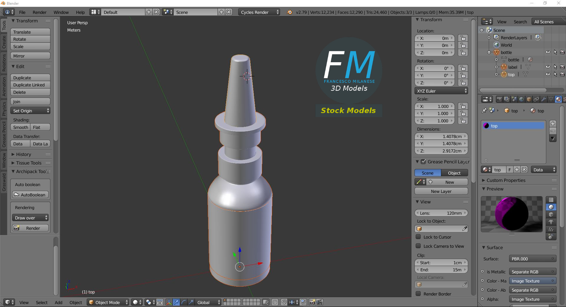 3D-Modell - Pharmazeutische Sprühflasche - 09