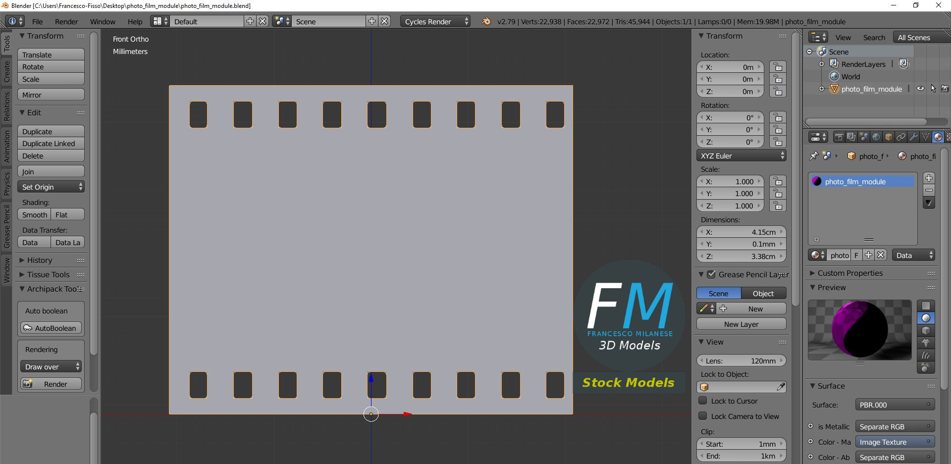 3D-Modell - Fotografischer Filmstreifen - 09