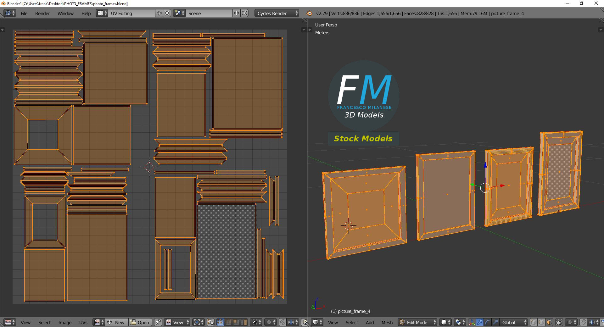 3D-Modell - Fotorahmen-Set - 10