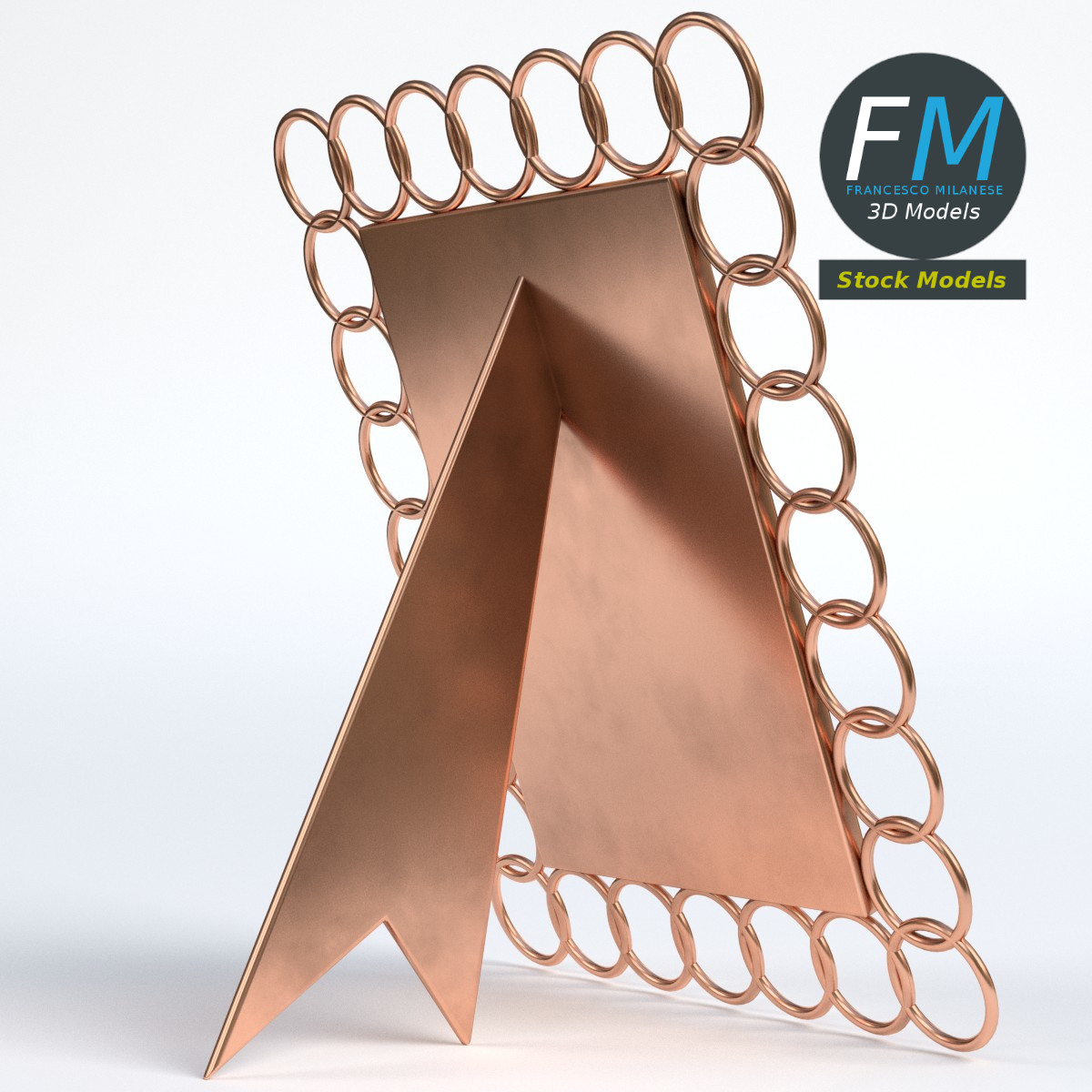 3D-Modell - Fotorahmen mit Kupferringen - 04