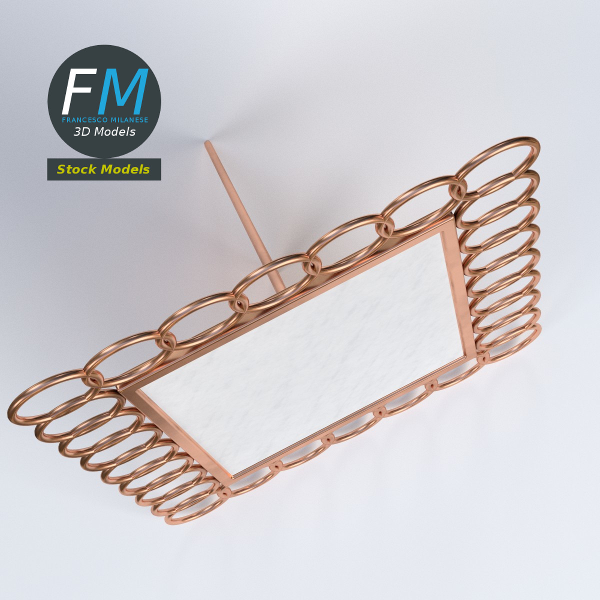 3D-Modell - Fotorahmen mit Kupferringen - 06