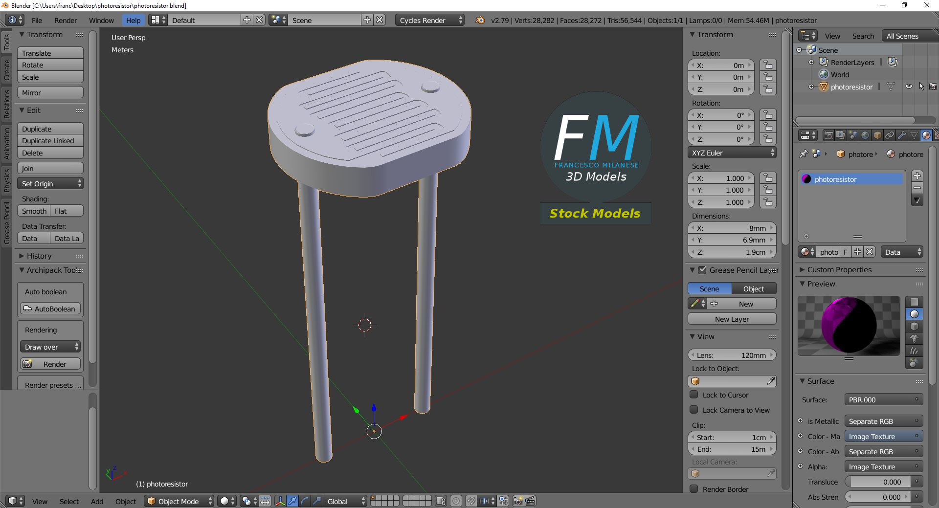 3D-Modell - Fotowiderstand - 09