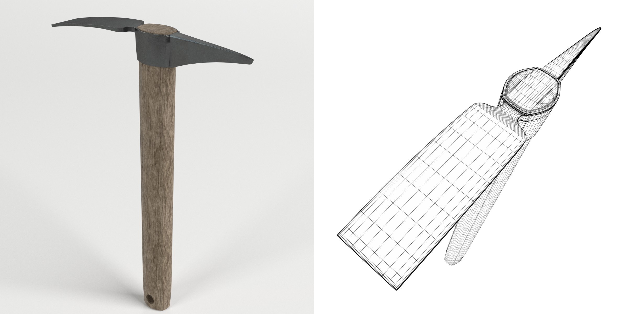 3D-Modell - Kreuzhacke mit Breitem Blatt