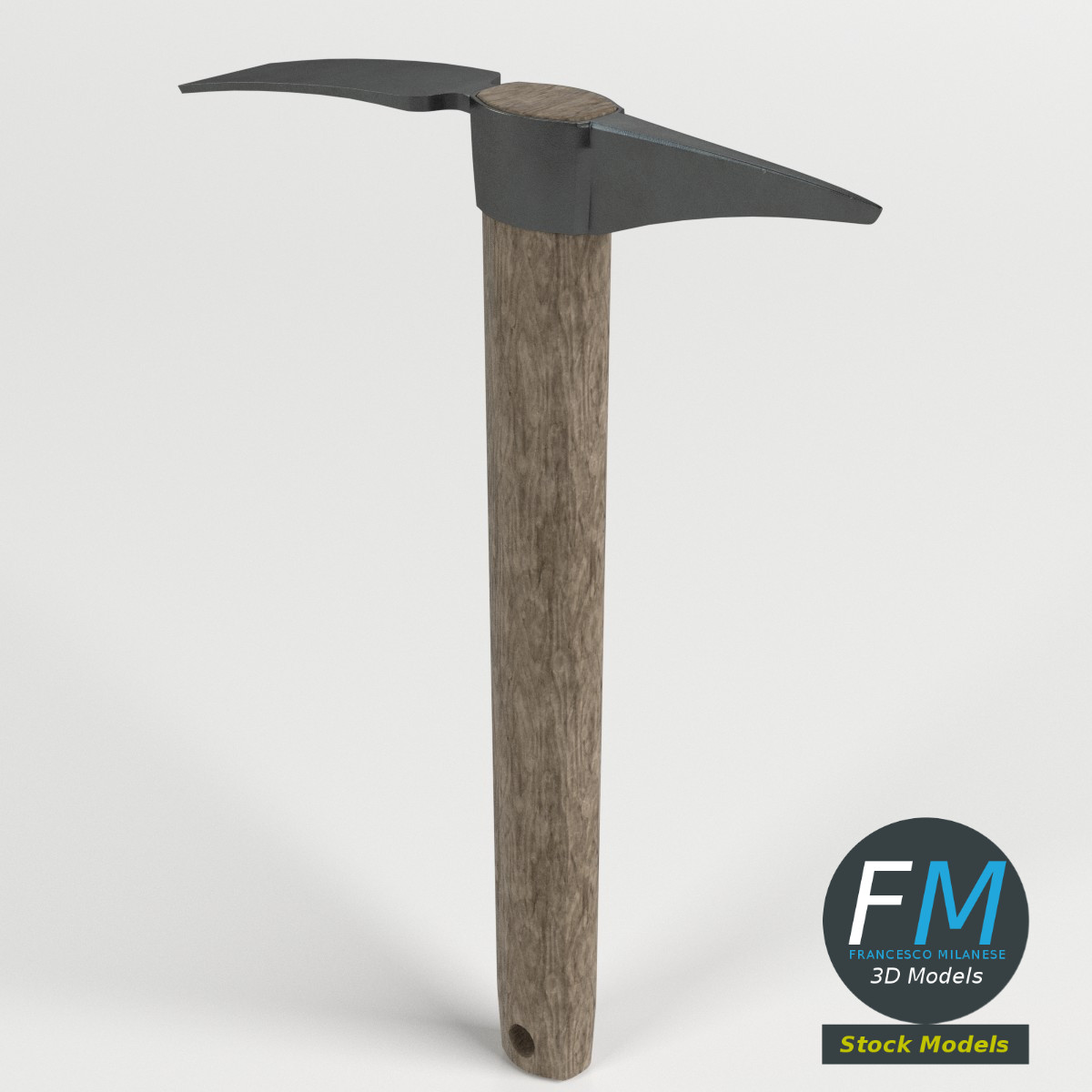 3D-Modell - Kreuzhacke mit Breitem Blatt - 01