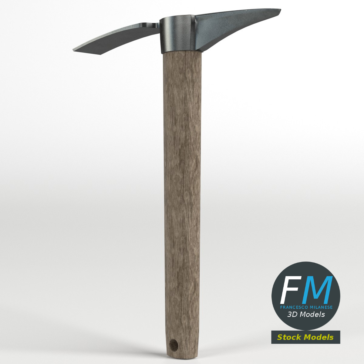 3D-Modell - Kreuzhacke mit Breitem Blatt - 03