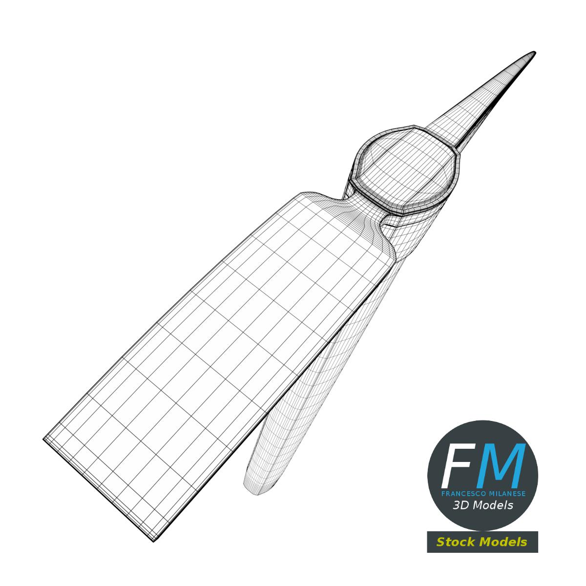 3D-Modell - Kreuzhacke mit Breitem Blatt - 07