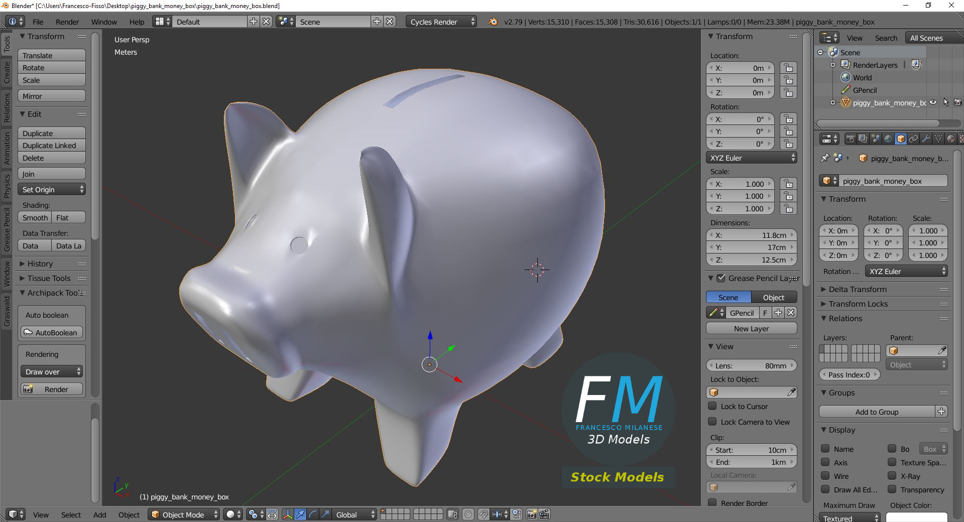 3D-Modell - Sparschwein - 09