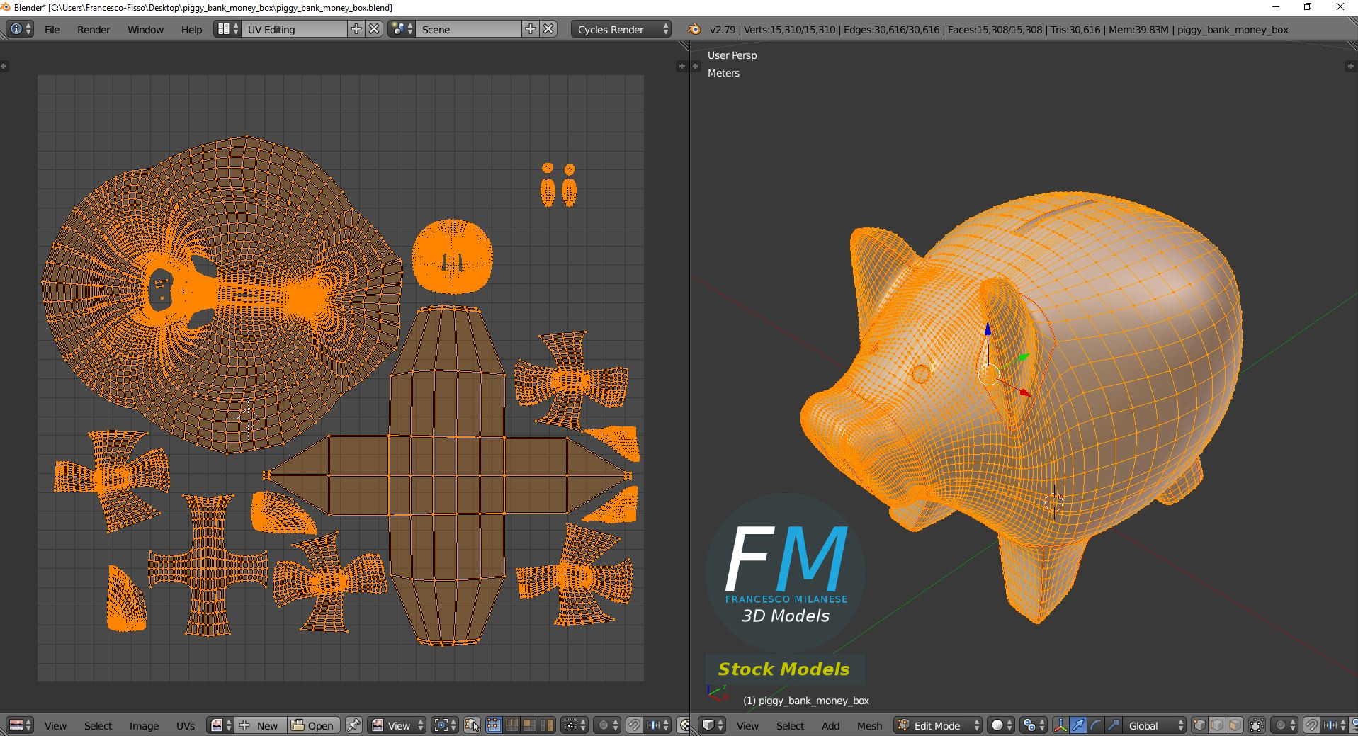 3D-Modell - Sparschwein - 10