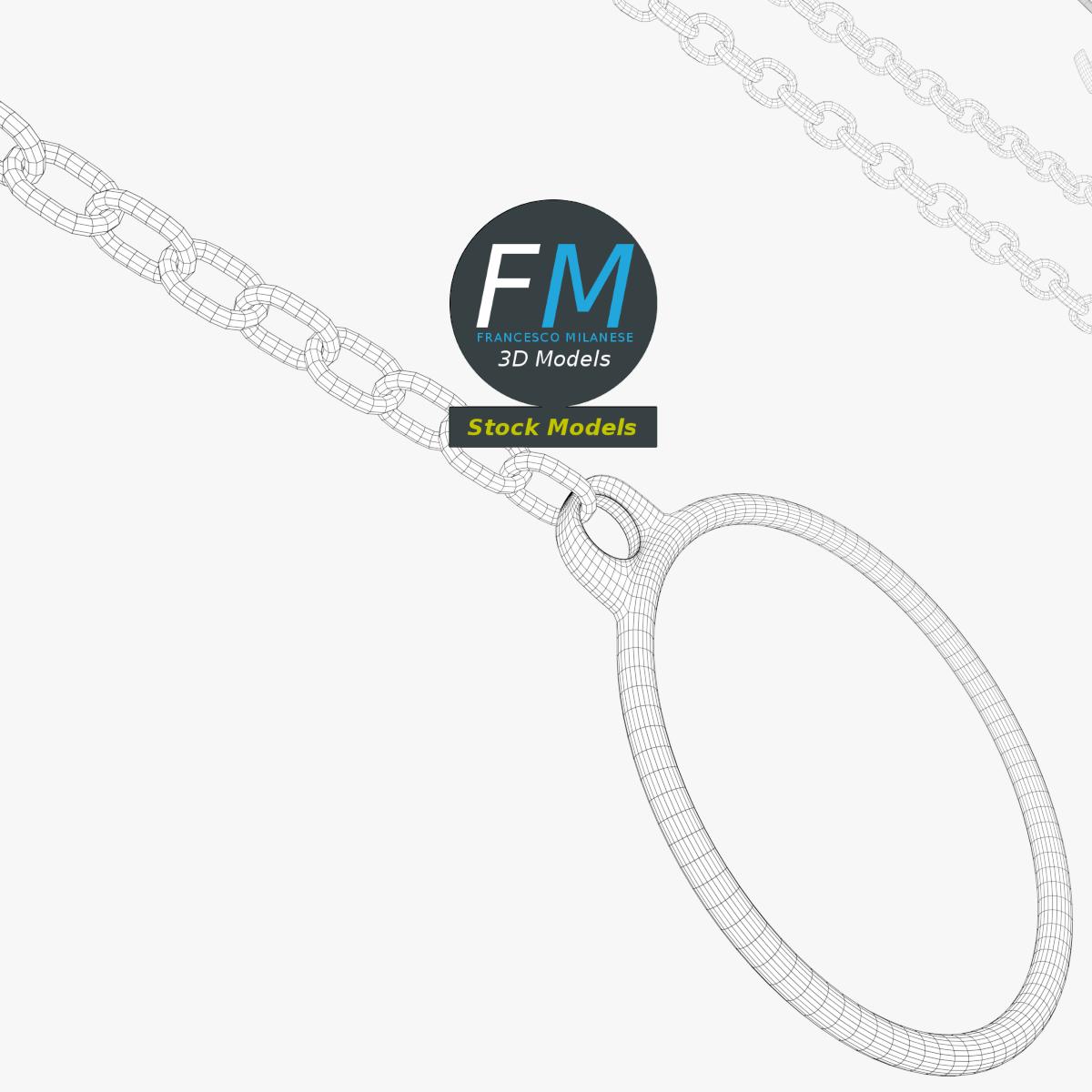 3D-Modell - Kneiferbrille mit Kette - 08