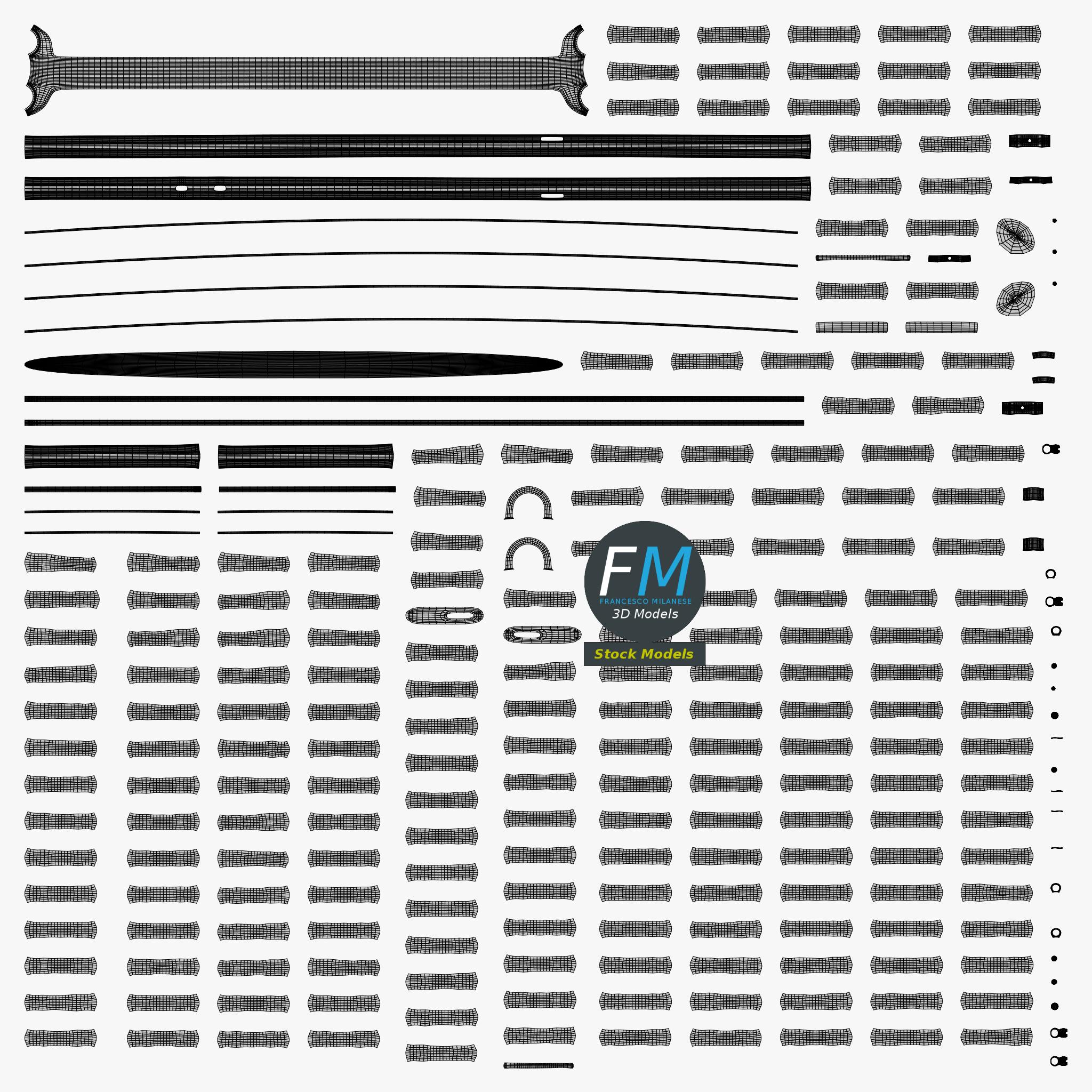 3D-Modell - Kneiferbrille mit Kette - 11