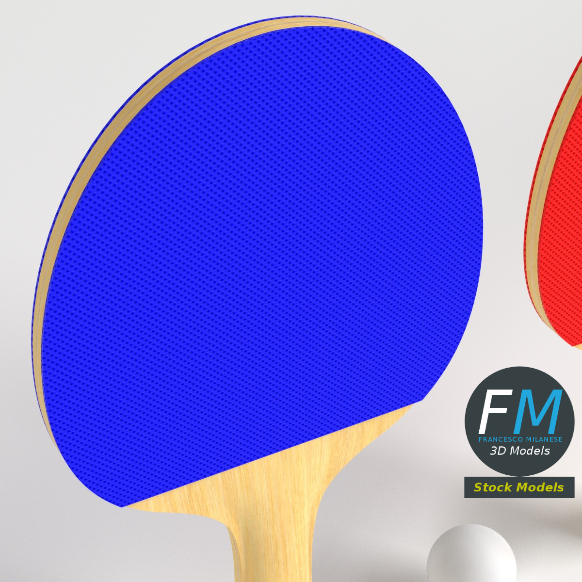 3D-Modell - Tischtennisschläger-Set - 03