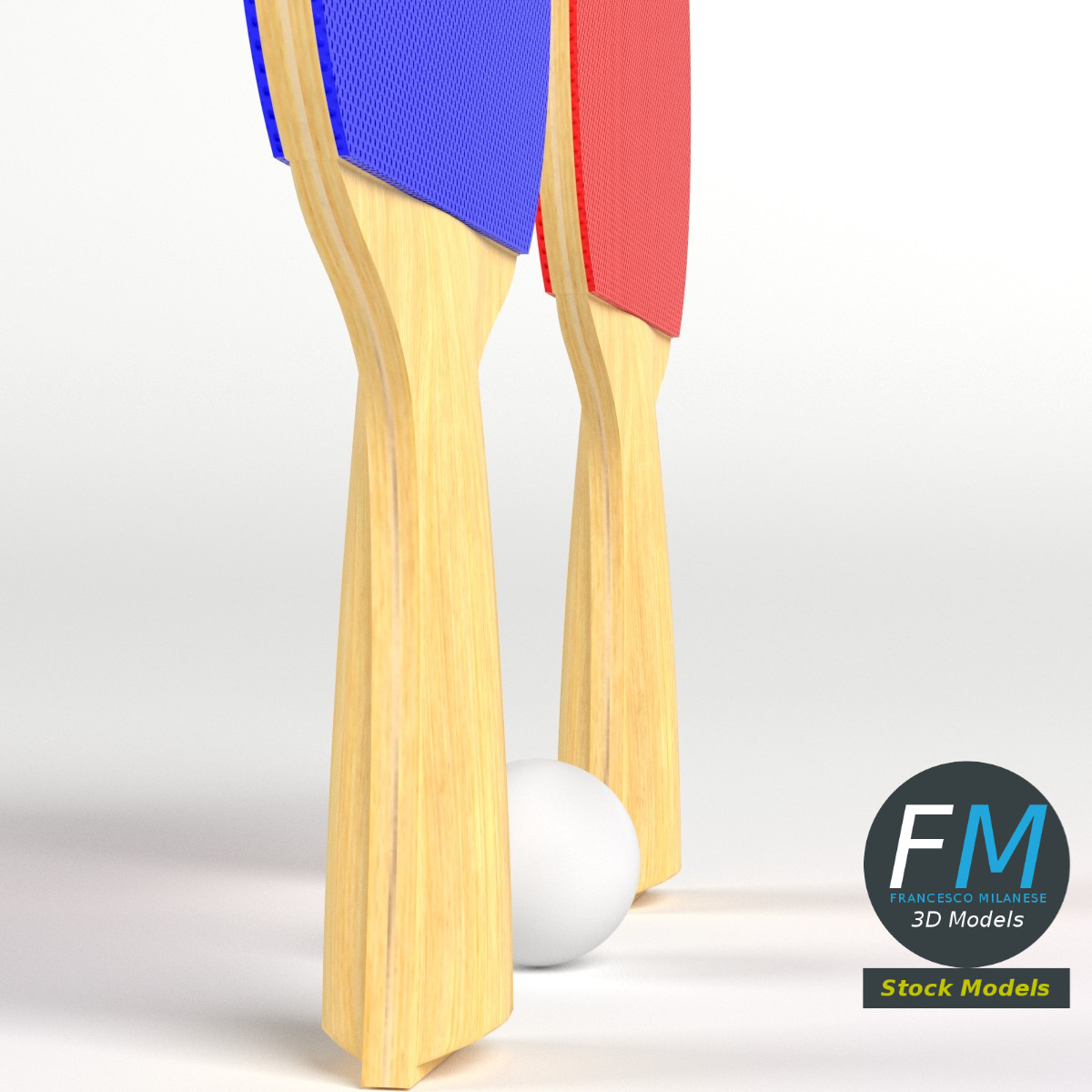 3D-Modell - Tischtennisschläger-Set - 04