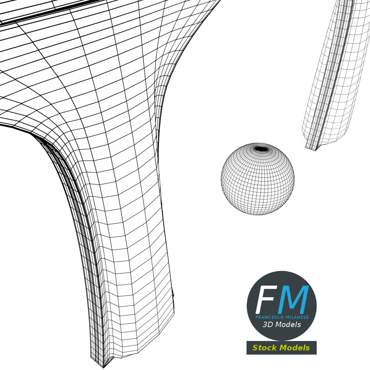 3D-Modell - Tischtennisschläger-Set - 10