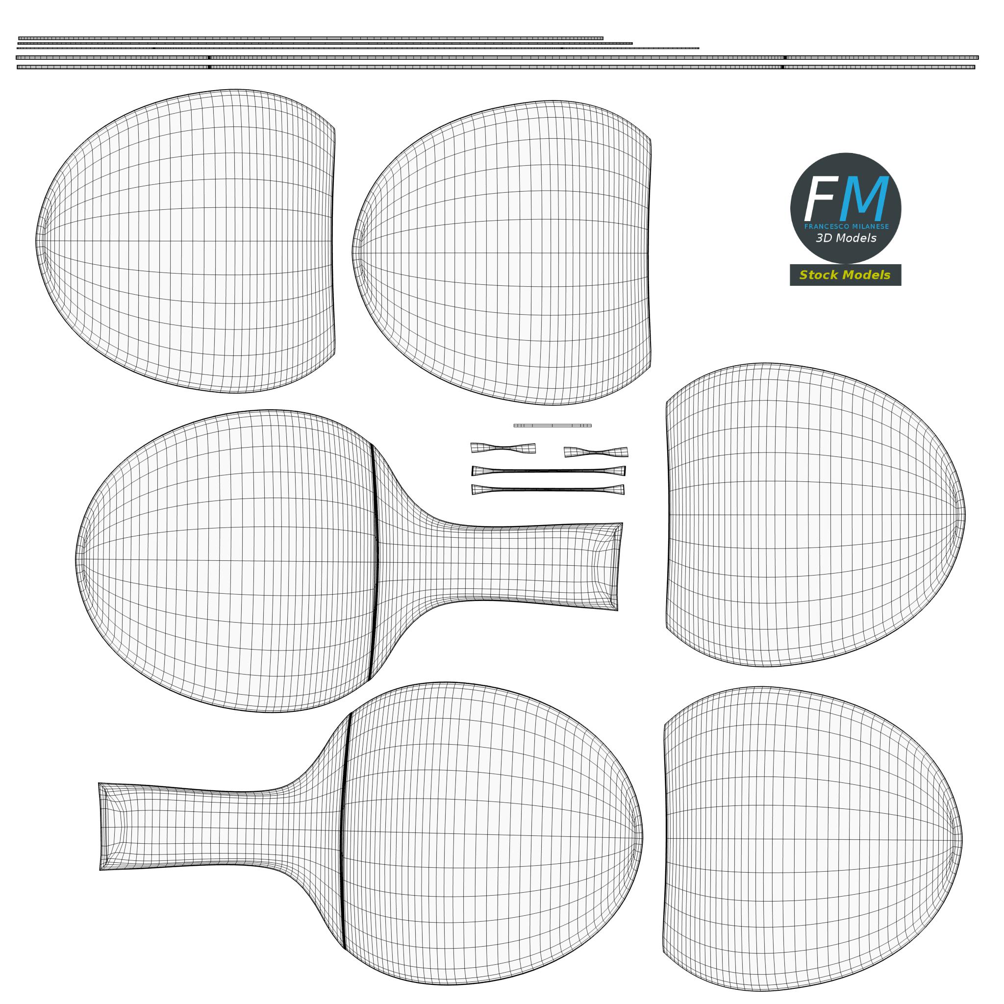 3D-Modell - Tischtennisschläger-Set - 12