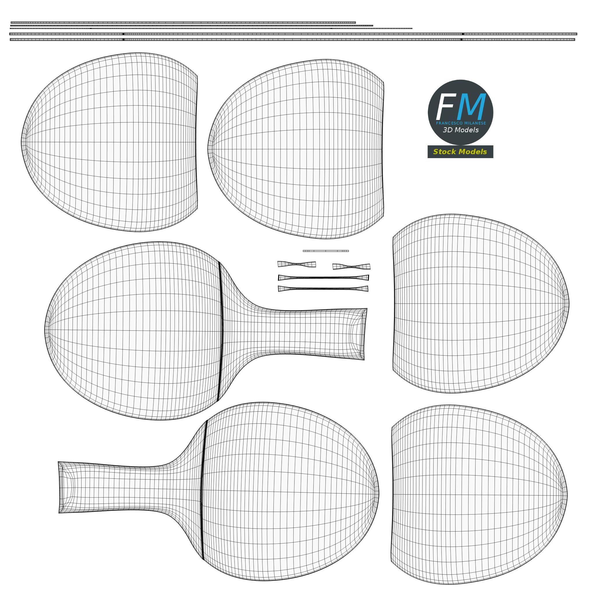 3D-Modell - Tischtennisschläger-Set - 13 3D-Modell - Tischtennisschläger-Set - 13