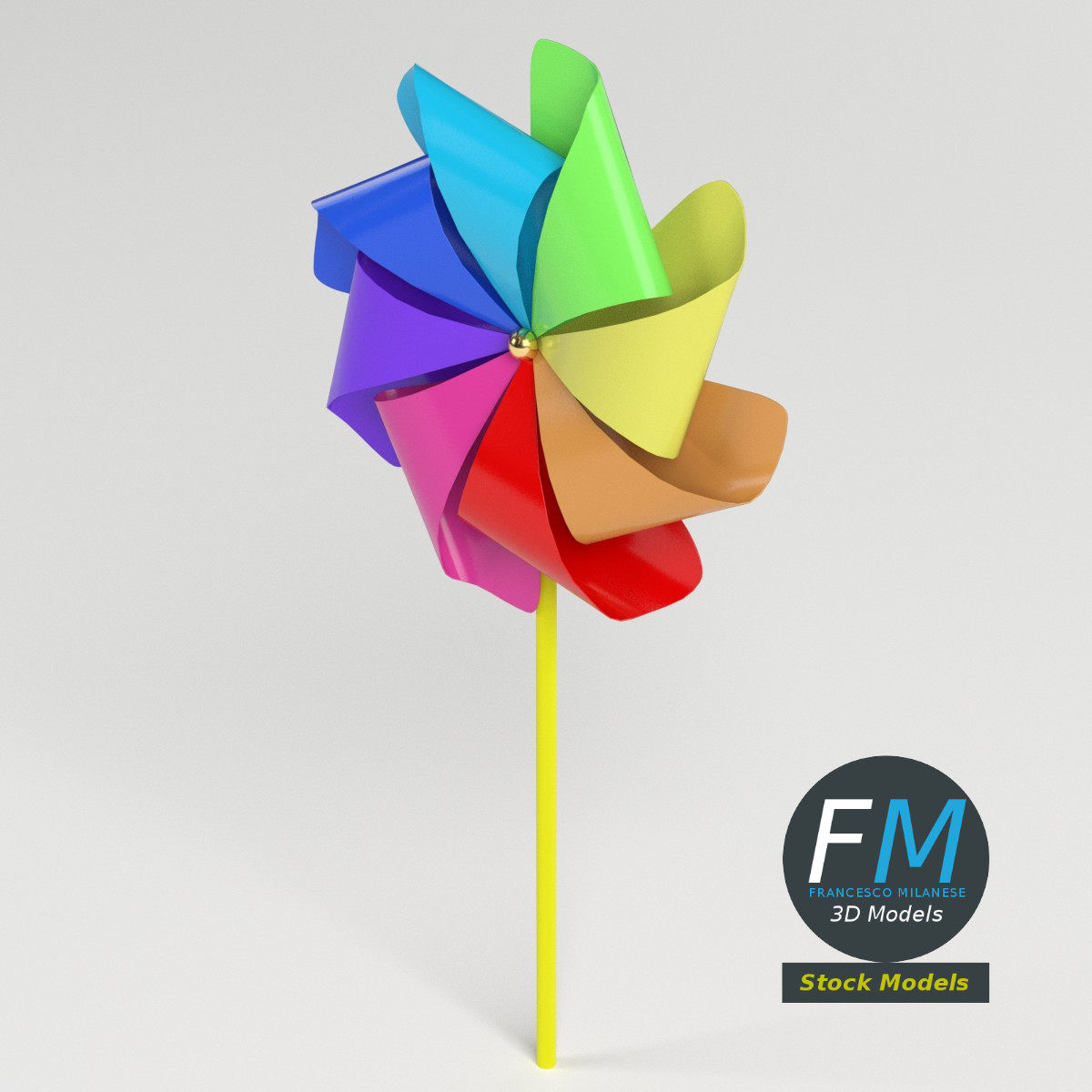 3D-Modell - Buntes Windrad - 02